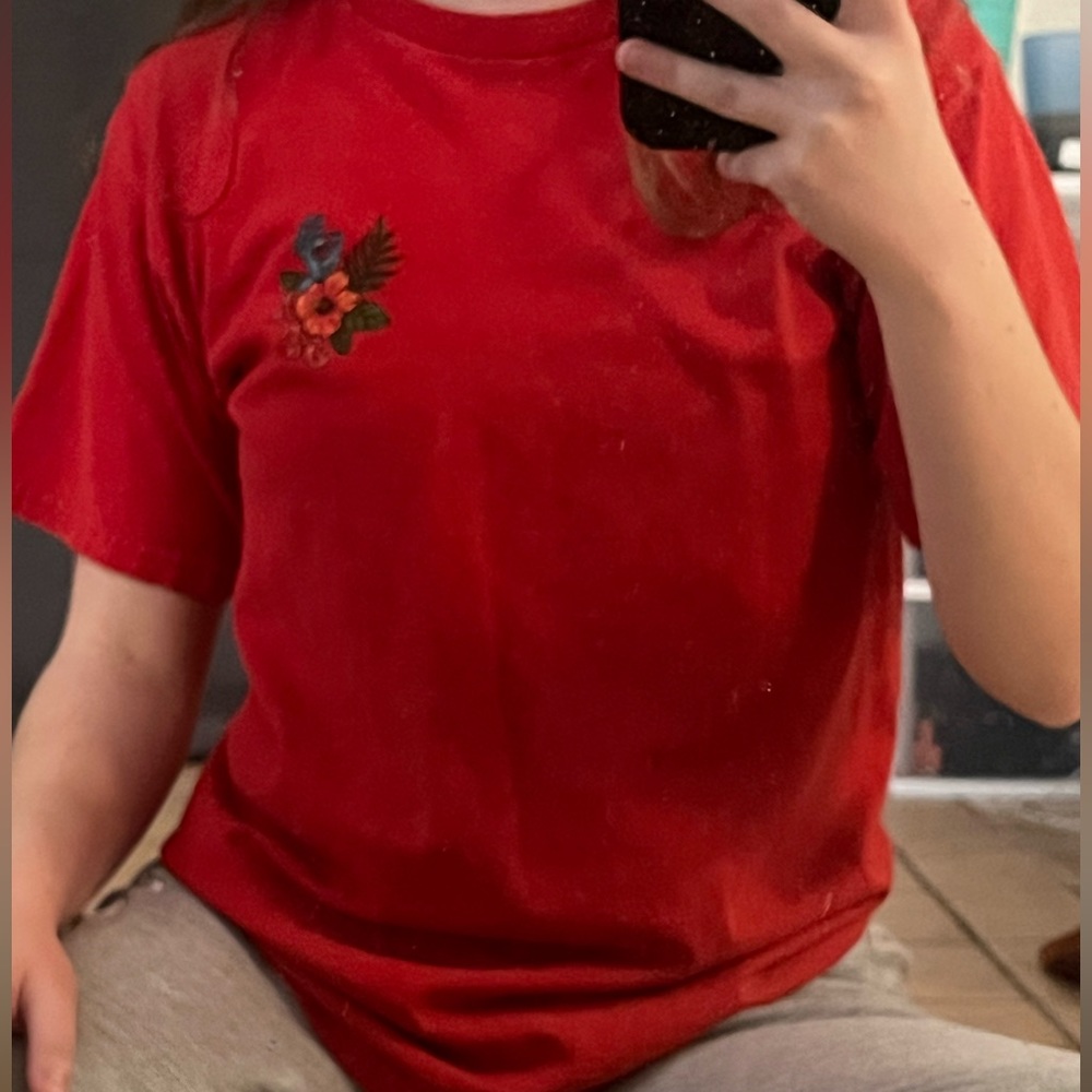 small, red, santa cruz tshirt